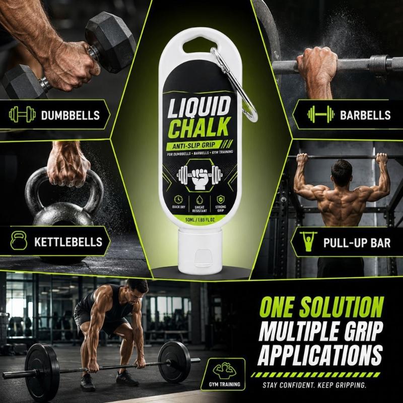 Gym Grip Chalks Bottle for Strength Training, Liquid Chalks with Quick Drying Sweat Resistant Support, Easy Palms Preps for Lifting Training