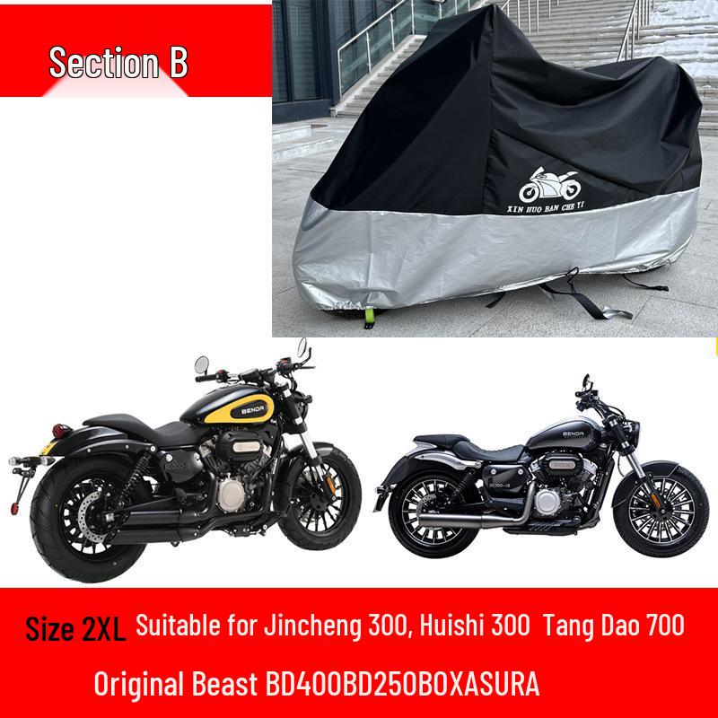 Benda Jinjila 450 Motorcycle Cover - Gray Stone, All-Weather, Liao 700 Car Cover - Rain & Sun Protection, Black Flag 500 Default Items
