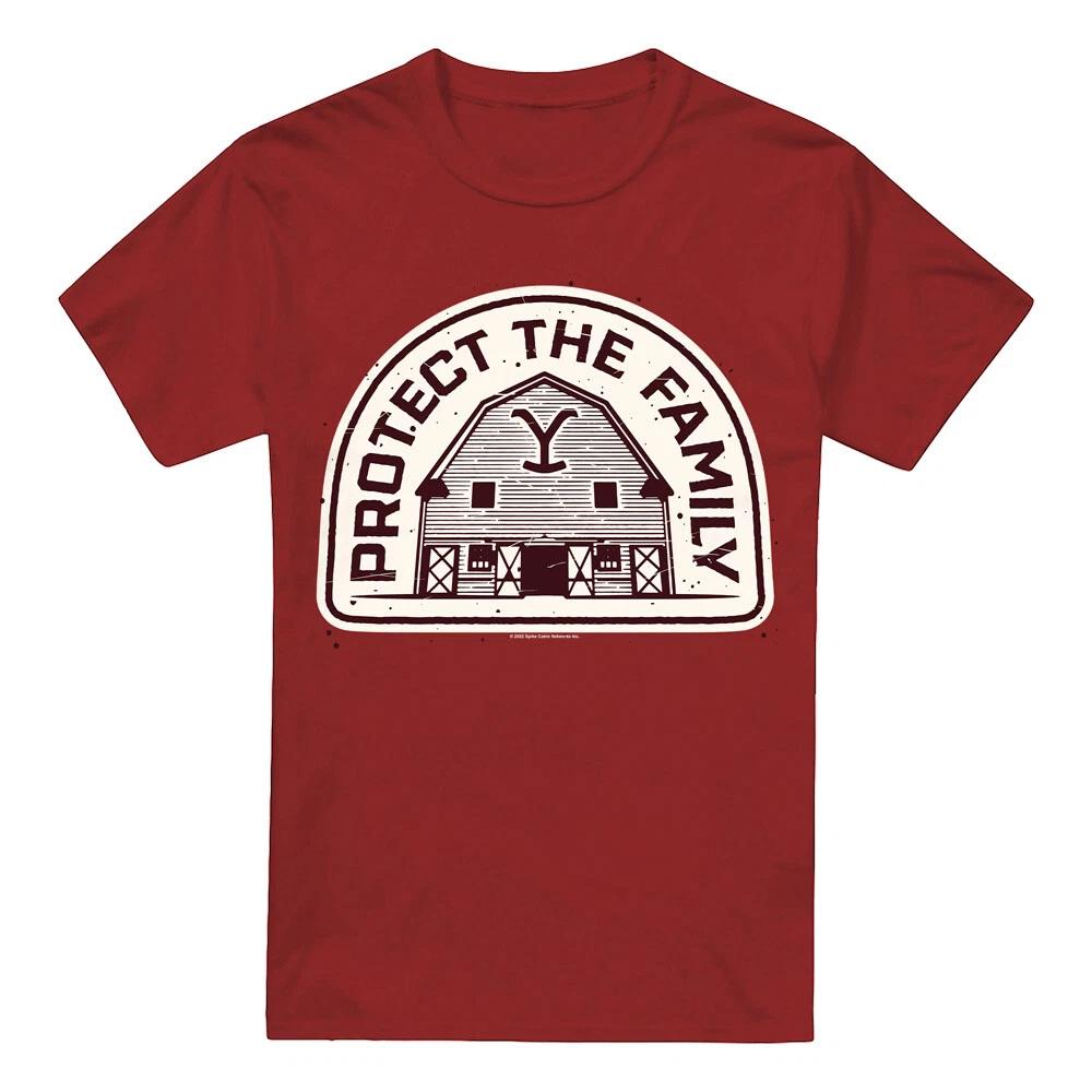 

Yellowstone Protect The Family Dutton Barn 100% Cotton T-shirt Mens Tees Top S-2XL, Cardinal 4XL