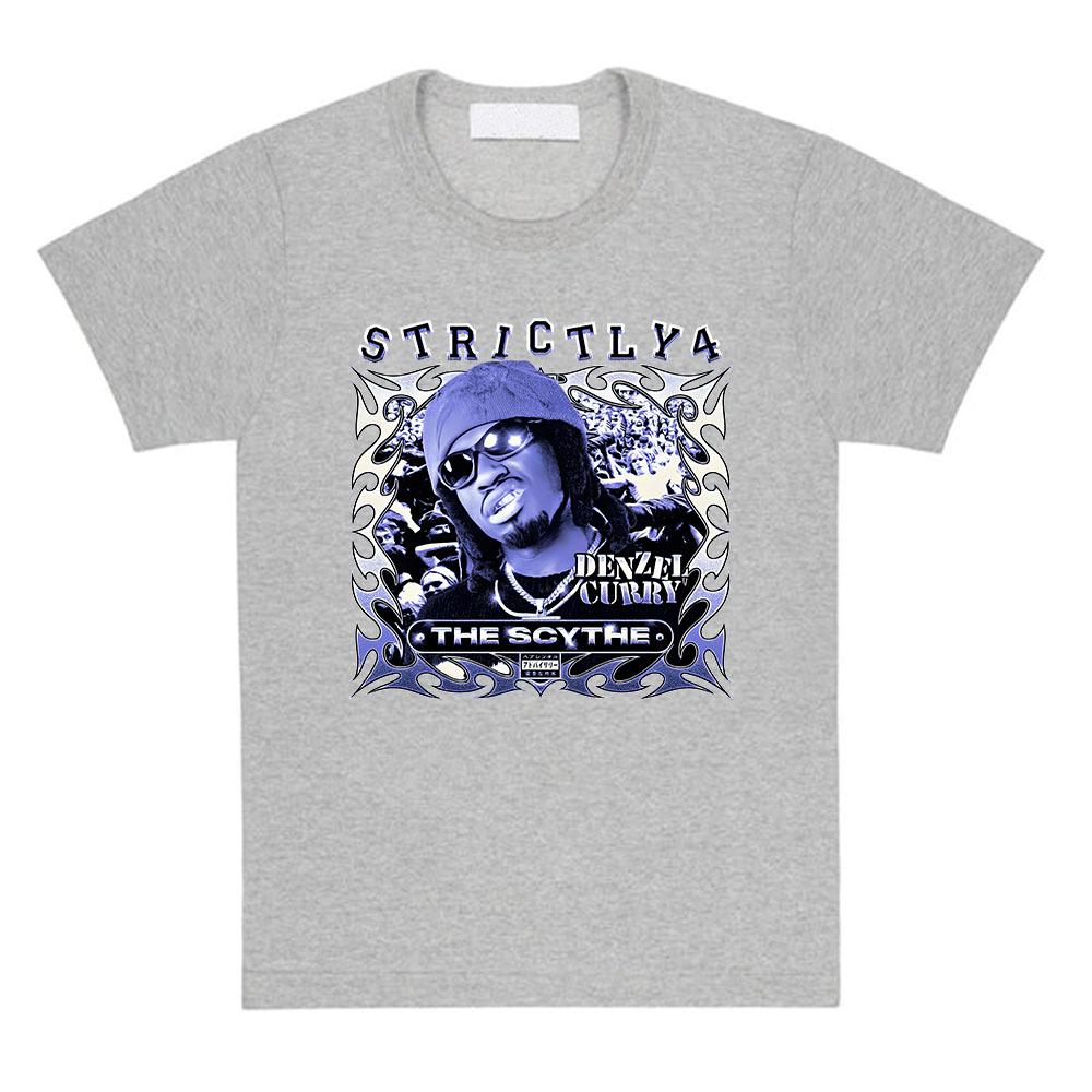 Denzel Curry Strictly 4 The Scythe T-shirt Summer Short Sleeve Cotton Female Tshirts Unisex Streetwear Rapper Design Print Tees