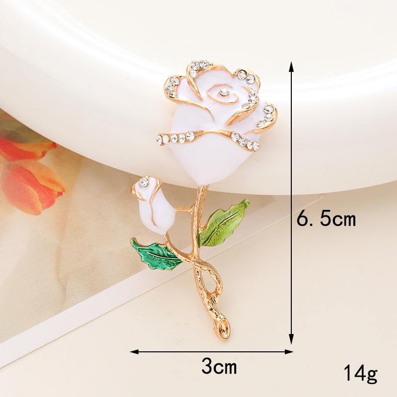 New 3D Rose Flower Alloy Phone Case Charm with Rhinestone Droplet.