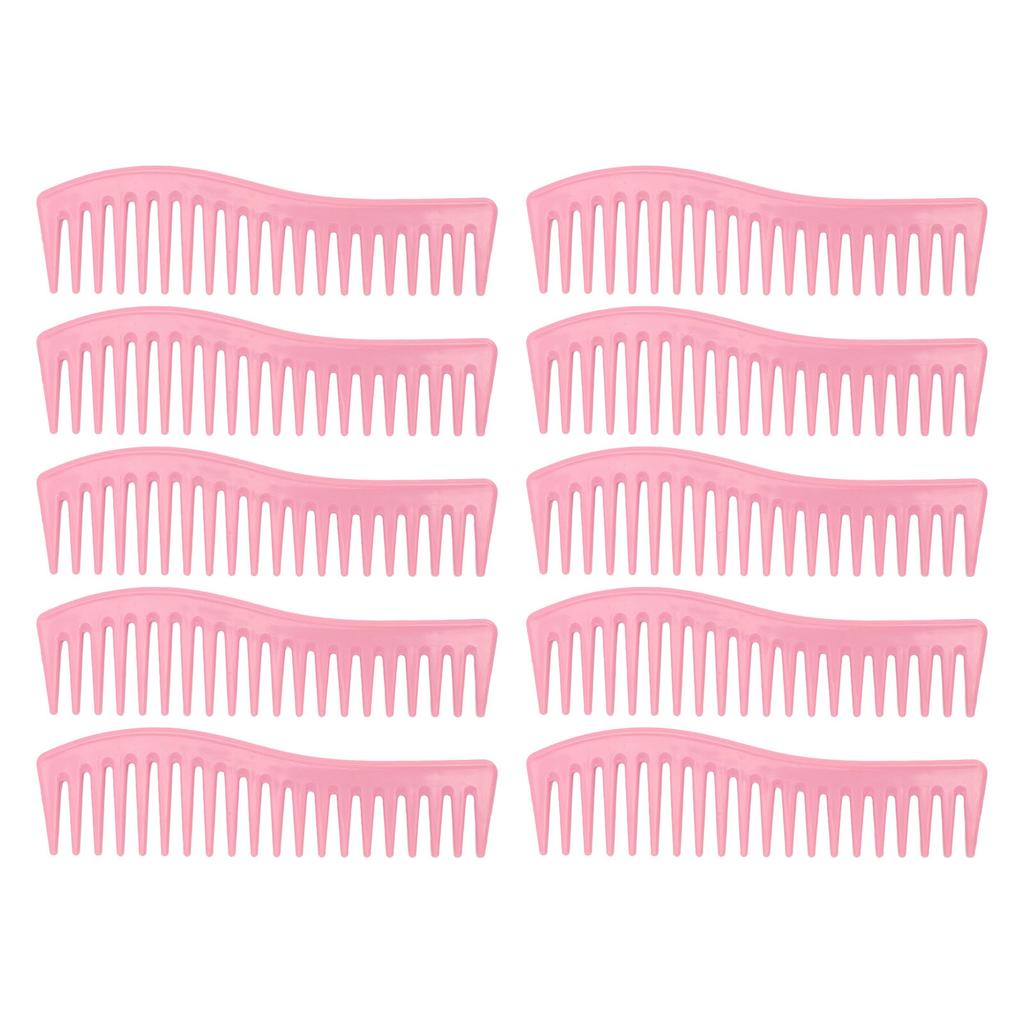 10-teiliger Kamm mit breiten Zähnen für langes Haar, zum Entwirren, Styling, Friseurwerkzeug, Macaron-Farbe