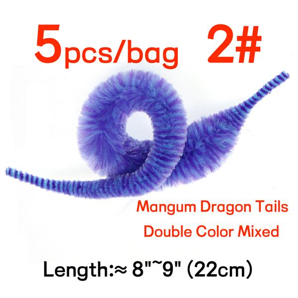 Bimoo 8"~9" Ny Magnum Dragon Tail Dobbel Farge Blandet Myk Syntetisk Chenille Saltvannsfiske Flue lokke Agnfisk bindemateriell