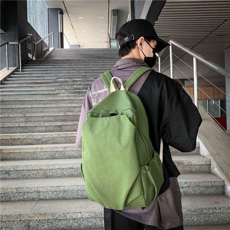 Vintage Backpack Men's Simple Large-capacity Backpack Campus Canvas Junior High School High School College Student Schoolbag Women
