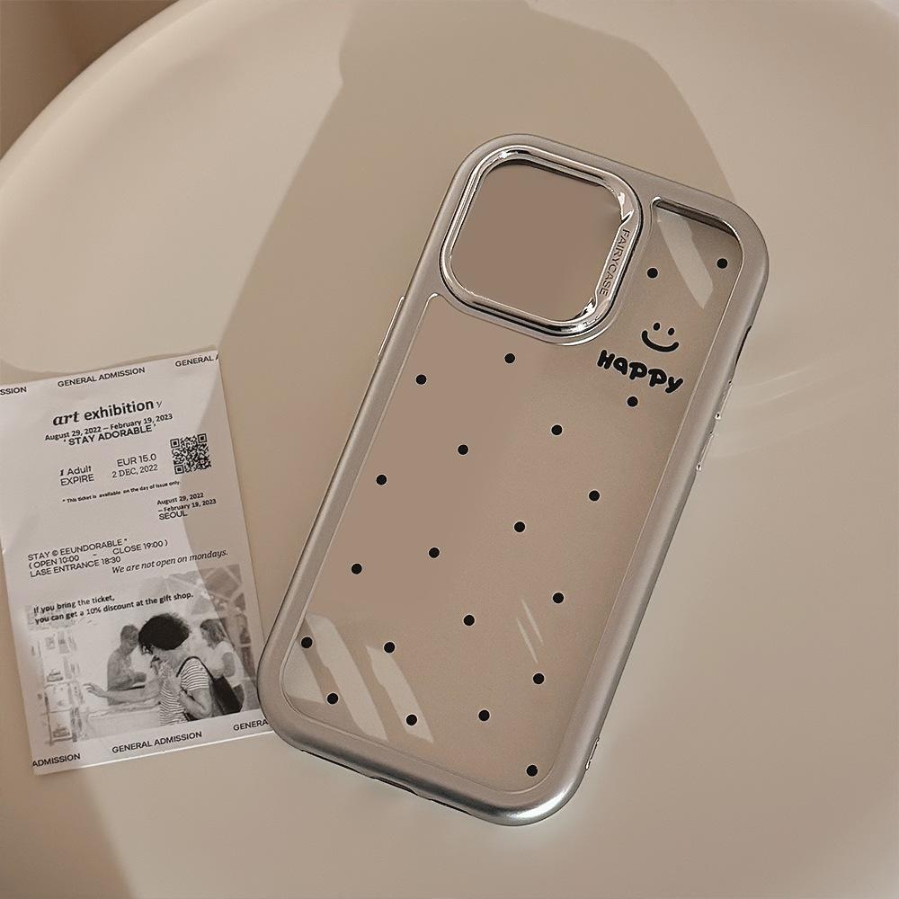 Simple Polka Dot Smiley Face IPhone 15pro Max IPhone Case 14 Acrylic 16 Suitable for 13 Hard
