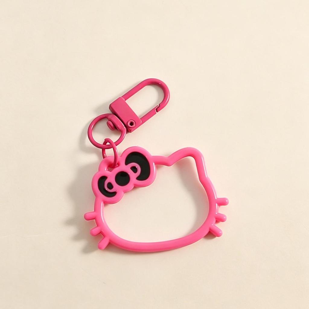 Creative Cartoon Cat Head Keychain - Acrylic Pendant Accessory & Bag Charm