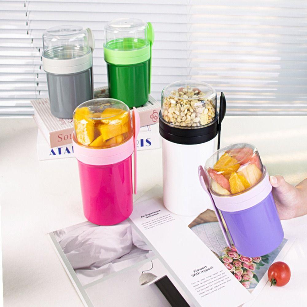 

Sealed Yogurt Smoothie Cups Double-layer Breakfast Cup Gifts Breakfast Oatmeal Cup рожевий