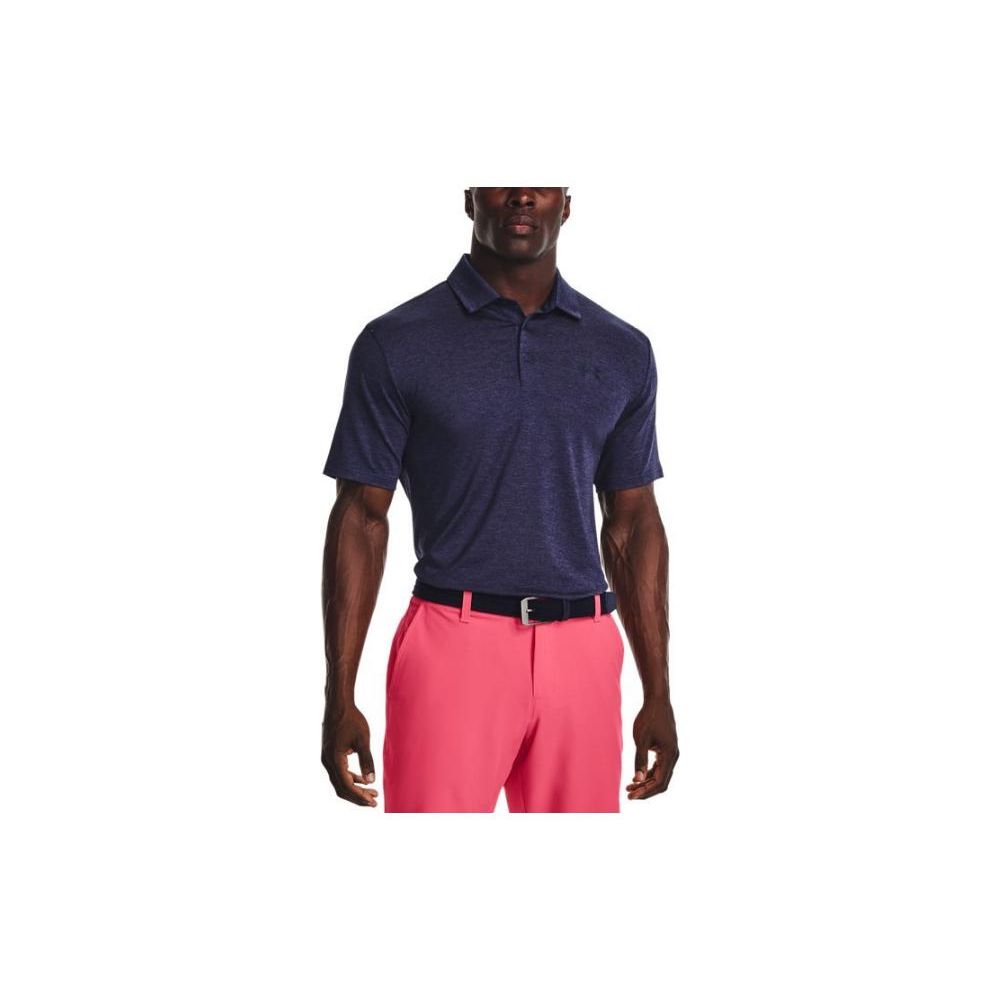 Under Armour Solid Color Golf Short Sleeve Polo Shirt Men Tops Dark-Blue 1378673-410