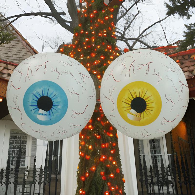 Inflatable LED Luminous Ball Halloween Decorations Party Supplies Scary Bloodshot Halloween Eye Ornaments Halloween Decorations