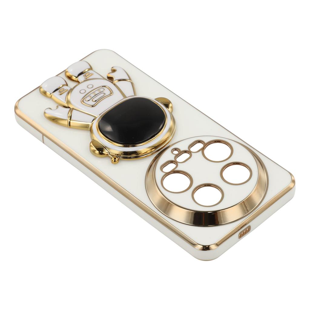 For Xiaomi 14 Ultra Case Electroplating Soft TPU Phone Cover with Astronaut Hidden Kickstand