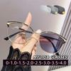 Anti Blue Light Cat Eye Circular Large Metal Frame Photochromic Myopia Glasses Ultra Light Neutral Glasses for Outdoor Use