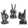 Pack of 3 Modern Hand Gesture Sculpture Statue Decor Adornment Elegant for Desk Cabinet TV