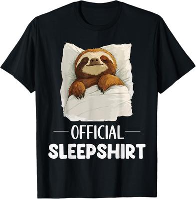 Funny Sleeping Sloth Graphic Tee Cute Animal Lover Relaxed Cotton T-Shirt