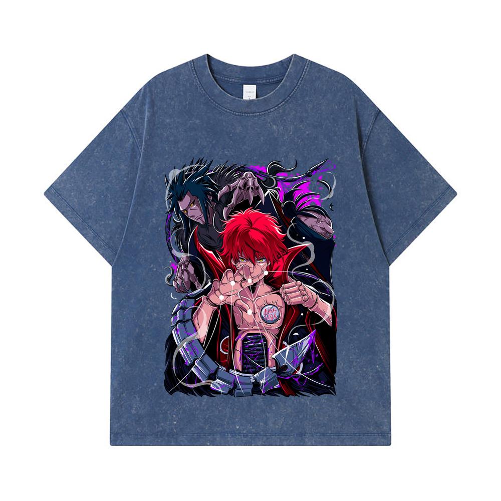 275 GSM Washed T-shirts 100% Cotton Naruto V11 Sasori Print Unisex Heavy Cotton T Shirt