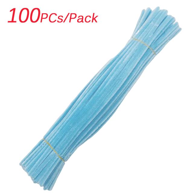 100/300PCS Creative Wires Chenille Wire Pipe Flower Headband Colorful DIY Plush Stem Wired Twist Stick DIY Handmade Toy Materia