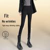 High-Waist Fleece-Lined Black Leggings for Women: Perfect for Autumn & Winter, Elastic, Tight-Fitting, Plus Size Available, Skinny Pencil Pants.