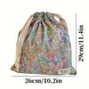 1pcs Forest Style Handmade Floral Cotton Drawstring Bag Vintage Storage Pouch for Underwear Travel Organizer Pouch