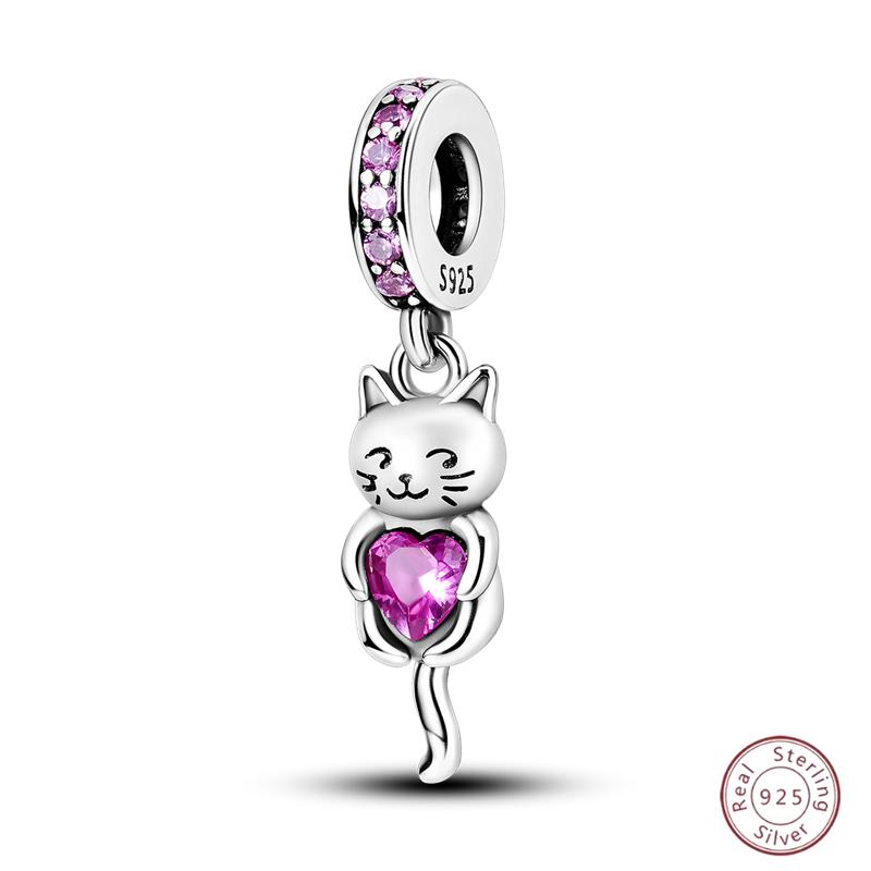 Copper Beaded Pendant Shiny Zircon Animal Elephant Puppy Original 3Mm Bracelet Women Fine Jewelry