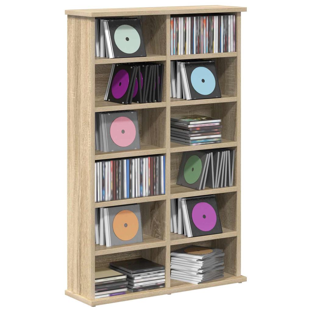 CD Shelf Sonoma Oak 60 X 17 X 92 Cm Engineered Wood