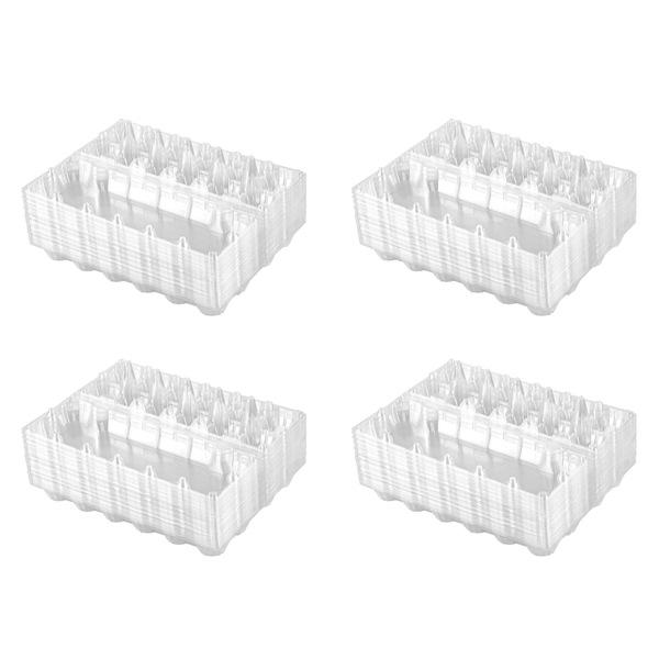 24Pcs Plastic Egg Cartons Bulk Clear Chicken Egg Tray Holder for Family Pasture Chicken Farm Business Market- 12 Grids