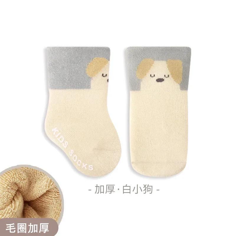 Winter Terry Toddler Anti-slip Baby High Long Socks for Newborn Girls Warm Sleeping Floor Stockings New Year Costume Clothes