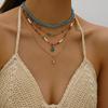 Bohemian Handmade Multilayer Colorful Beads Chain Necklaces Crystal Pendant Jewelry For Women Accessories N0371