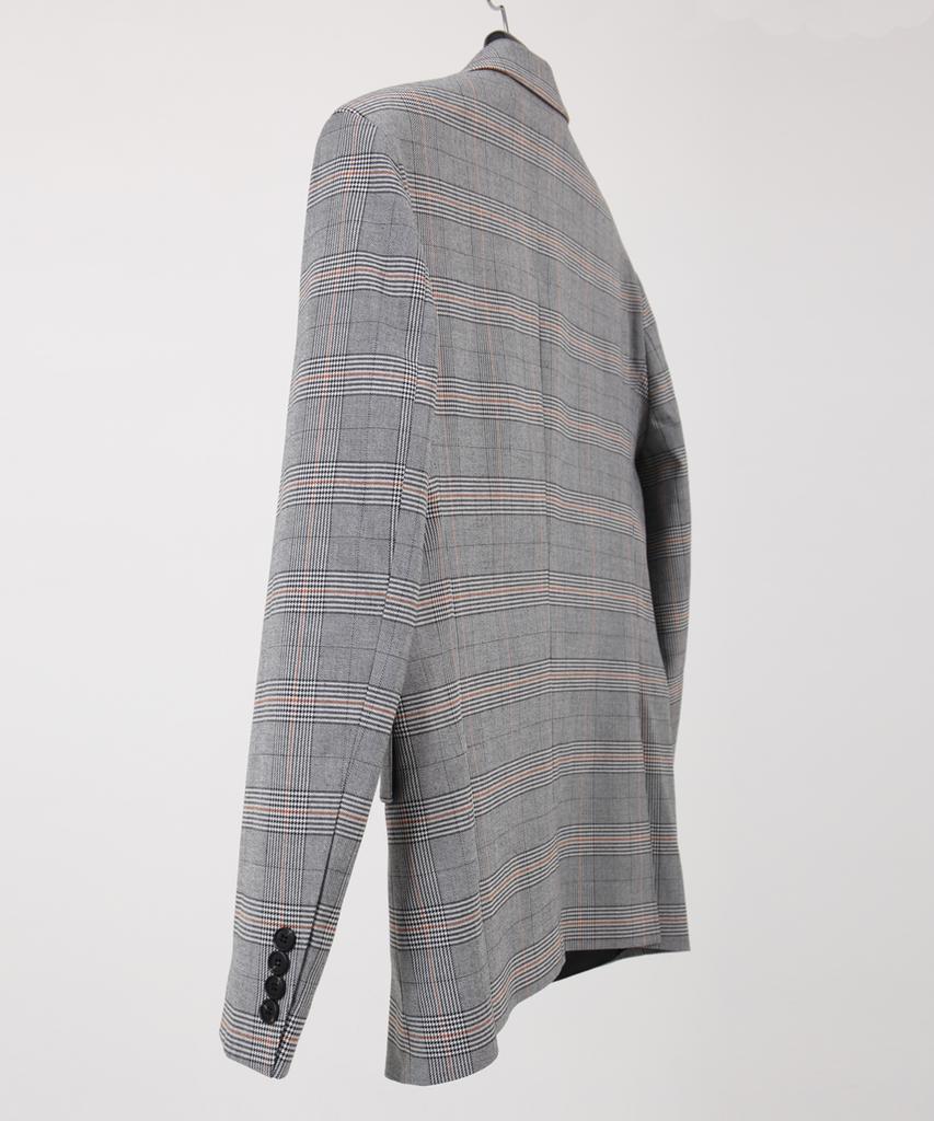 Paletot Glen Check Single Blazer_Grey