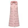 Women’s Coats Hooded Sleeves Long Style Solid Color Vest Quilted Jacket Autumn Winter Thick Warm Outer Wear