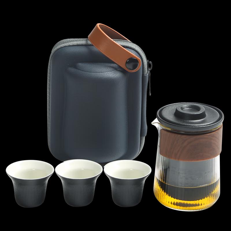 Jing Wei Minimalist Ceramic Travel Tea Set