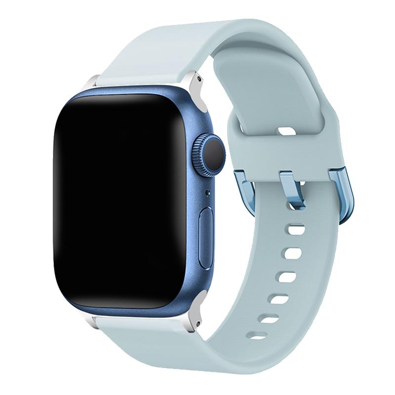 

For Apple Watch Series 10 42mm/9 8 7 41mm/6 5 4 SE SE (2022) SE (2023) 40mm/3 2 1 38mm Smartwatch Band Replacement Wrist Strap with Active Iron Buckle Baby Blue