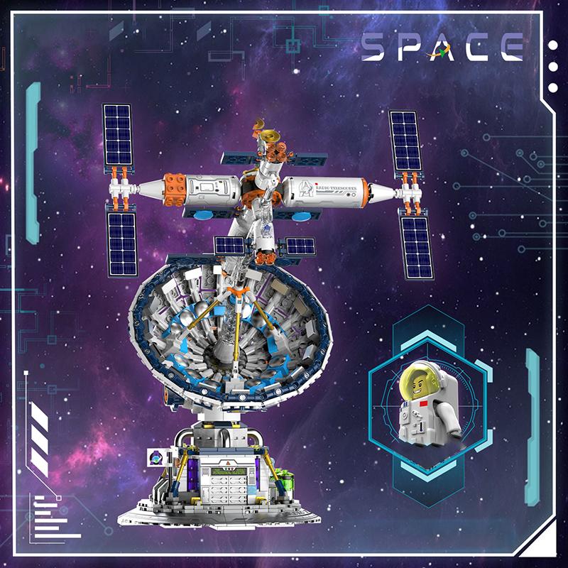 Technisch 1053 Teile Weltraum Radioteleskop Bausteine Stadt Raumfahrer Luft- und Raumfahrt Satellit DIY Steine Lernspielzeug Kinder Geschenk
