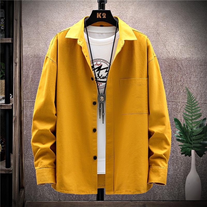Promotional Fashionable Japanese Style Long Sleeve Pure Cotton Casual Shirt Youth Loose Outerwear Student Shirt Wear Resistant