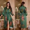 Yaoting's new pajamas women's spring and autumn seven-quarter-sleeved satin pajamas women's long-sleeved thin loungewear WP1110