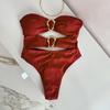 OFTBUY 2025 Novo Maiô Sexy de Verão Feminino Conjunto de Biquíni de Uma Peça Sem Aro Sutiã Liso Praia Justo Altura Elástica Traje de Banho Feminino
