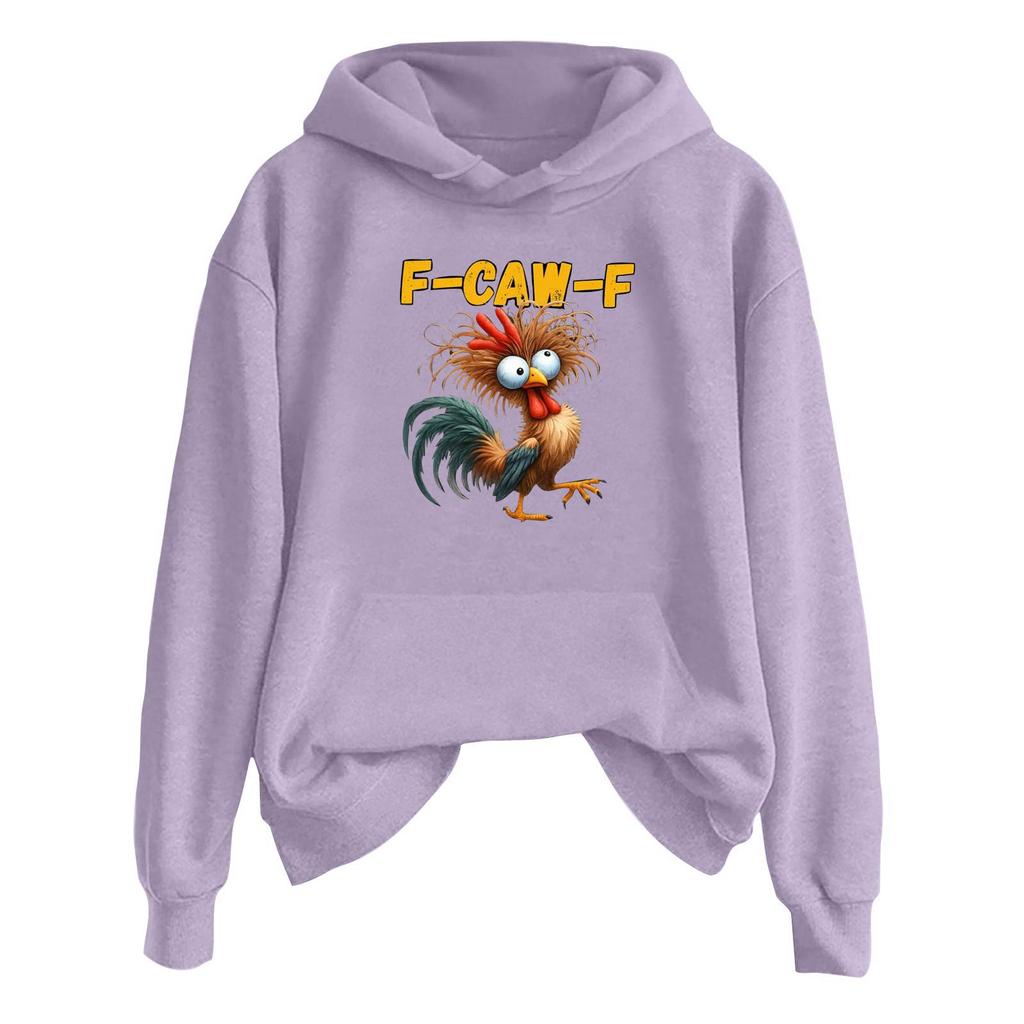 Women's Fashionable Casual Long Sleeve Hooded Printed Sweatshirt