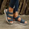 New 2025 European and American sandals women's casual and light large size retro wedge heel comfortable sandals