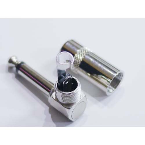Mono Phone Plug, Switchcraft #226 Type, Angled, L-Shaped, for DIY Shielded Cables, Patch Cables, and More (Sold Individually, Standard Item)
