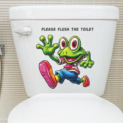 Bemalte Lustige Laufender Frosch Badezimmer WC Dekoration Aufkleber Heimaufkleber