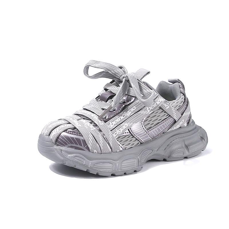 Hong Kong style children's strap dad shoes 2025 spring and autumn new design sense boys Korean version of student sports running shoes