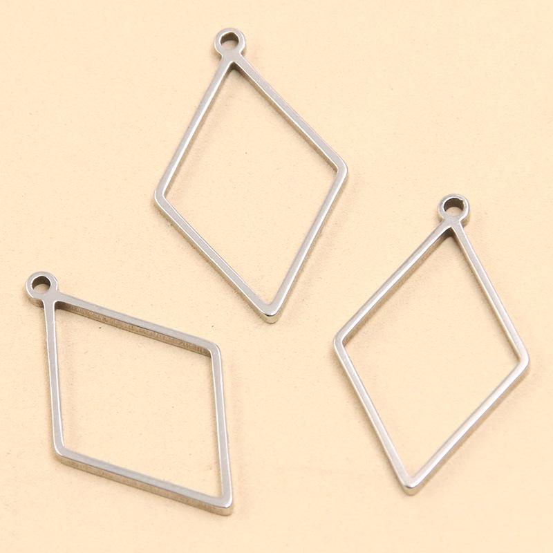 Stainless Steel Geometric Charm Molds: 10 Models & 2 Colors - Pentagram, Rhombus, Circle, Water Drop, Moon Pendants
