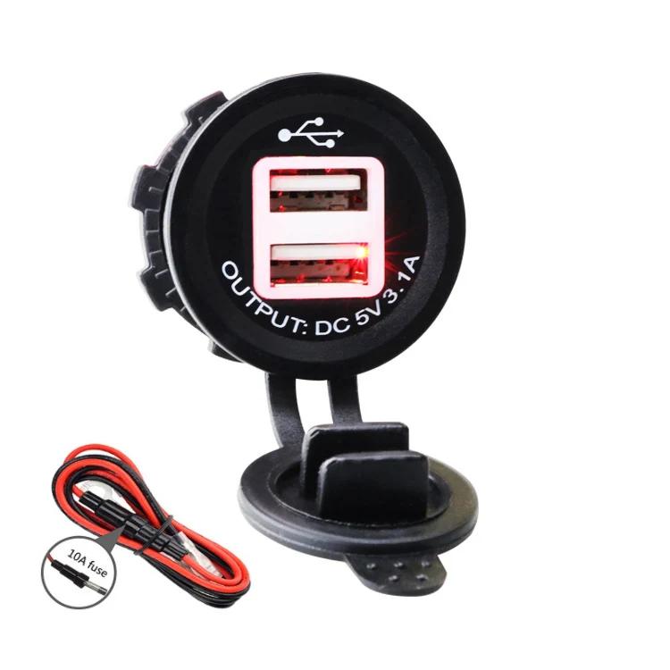 Wasserdicht 3,1 A 12 V-24 V Dual Ports USB Auto Ladegerät Steckdose Power Adapter für Motorrad Bus Lkw Boot Marine RV