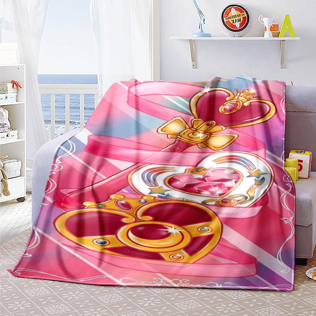 Japanese anime cute cartoon theme Sailor Moon Tsukino Usagi blanket suitable for home beds, sofa covers, office nap, outdoor warm blankets O14