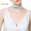 Men Necklace Vintage Punk Style Adjustable Faux Leather Solid Color Bukle Pin Neck Belt Party Club Choker Adult Jewelry