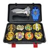 Gyro Gold 8x Beyblade Burst Set W Grip Launcher  Portable Storage Box Case Top