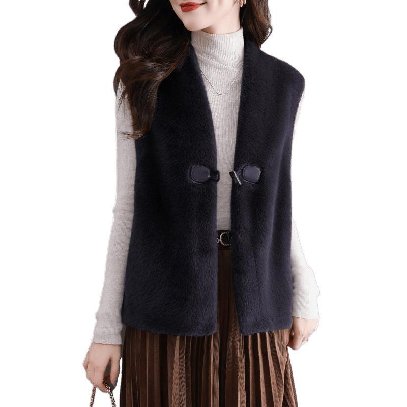 Spring and Autumn New Imitation Mink Velvet Vest Fur Coat Fashionable Wear Winter Short Imitation Mink Vest