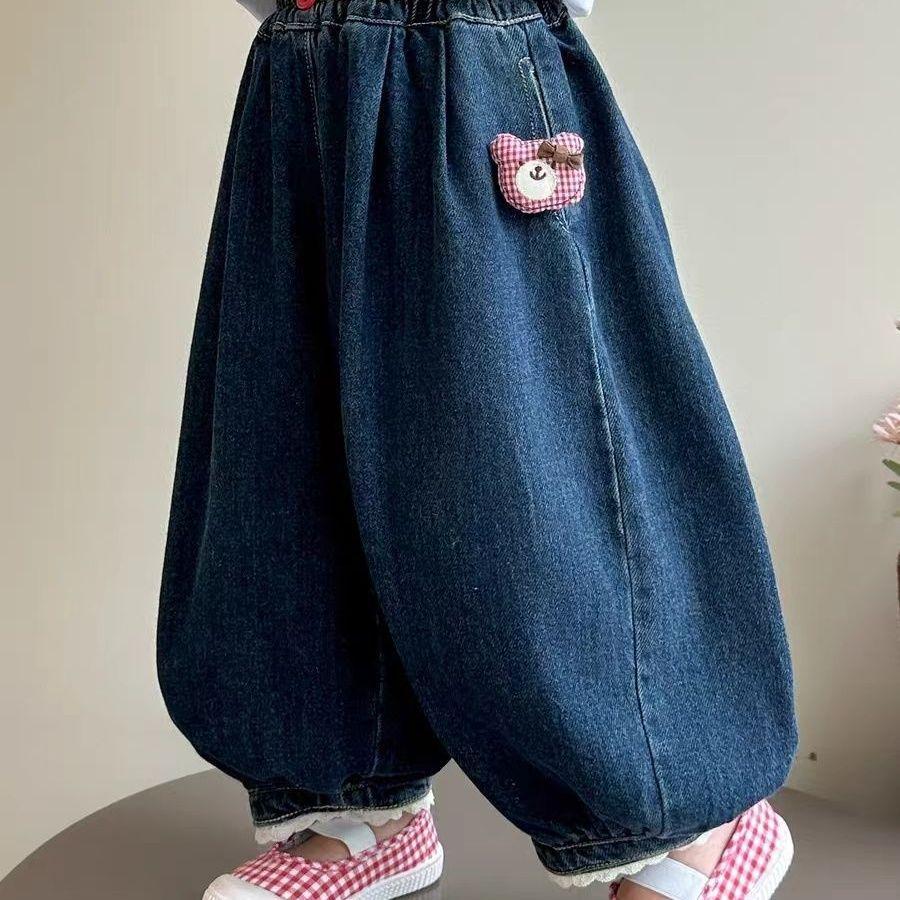 

Модные джинсы клеш для девочек 2025 - Повседневные брюки на весну/осень для детей Other