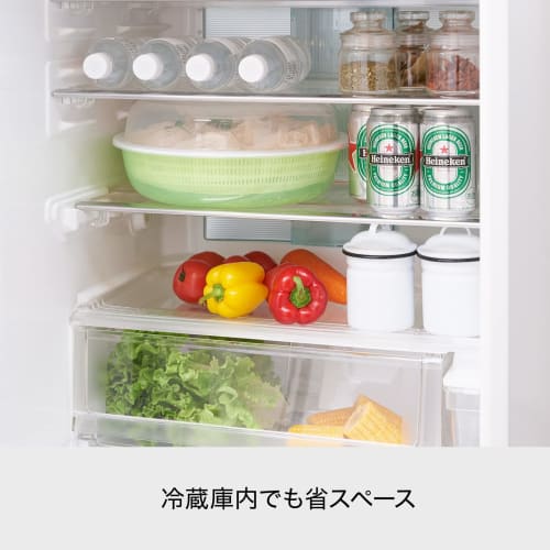 Like-it Siebschüssel mit Deckel, Tischabtropfer, ca.. 30,7 cm Durchmesser x 12,3 cm hoch, Grün, Hergestellt in Japan, STK-22