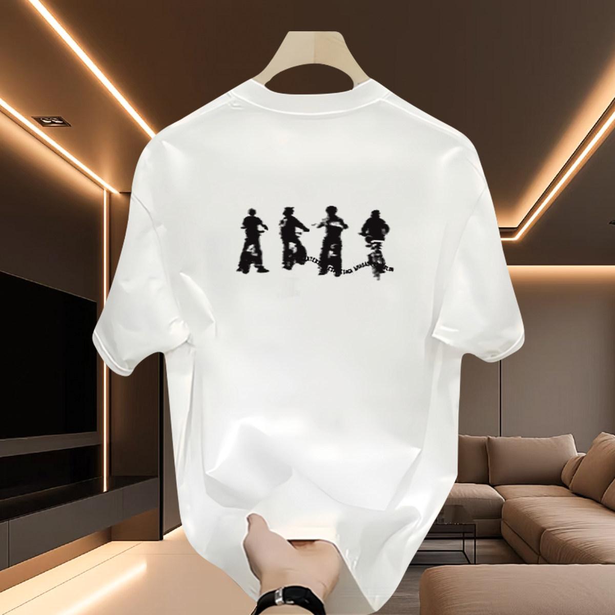 

Cross-Border Exclusive Supply Of Good Goods 100% Pure Cotton Short-Sleeved Boys American High-Street Trendy Brand Versatile Bottoming Shirt On Clothes 3XL