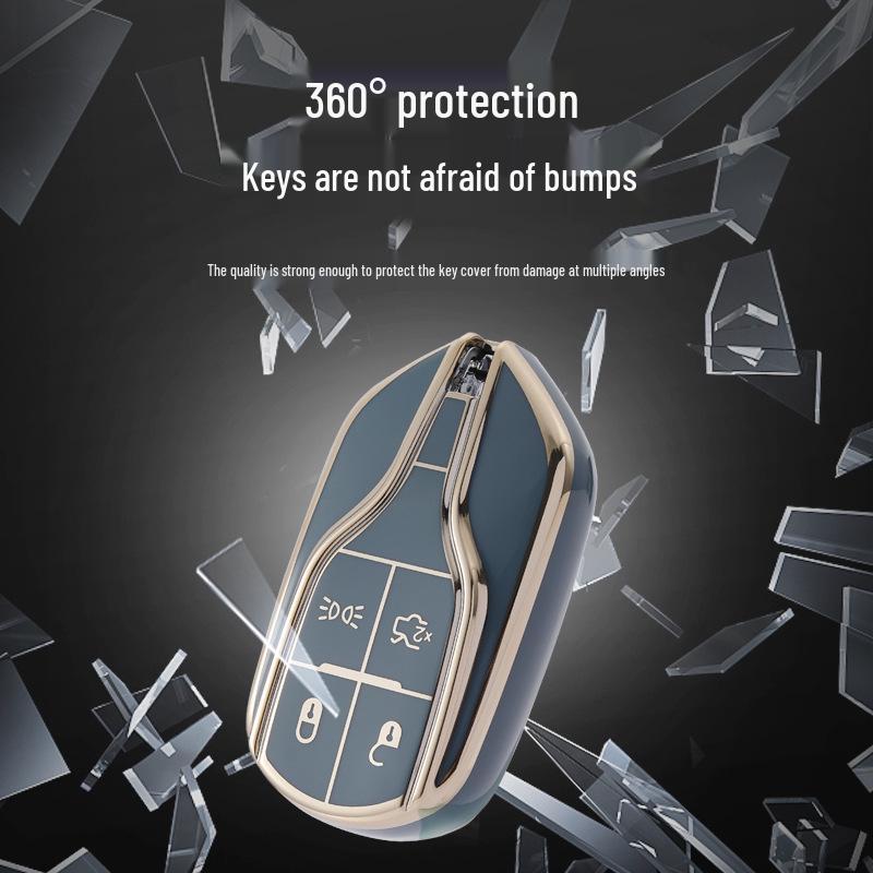 Maserati Key Cover for Levante, Levante SUV, and Ghibli - Protective Shell with Keychain.