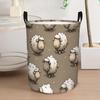 1pc, Collapsible Laundry Basket Featuring a Modern Round Design with a Sheep Crowd Motif, Ideal for Organizing And Clothes, a Space-Efficient Solution